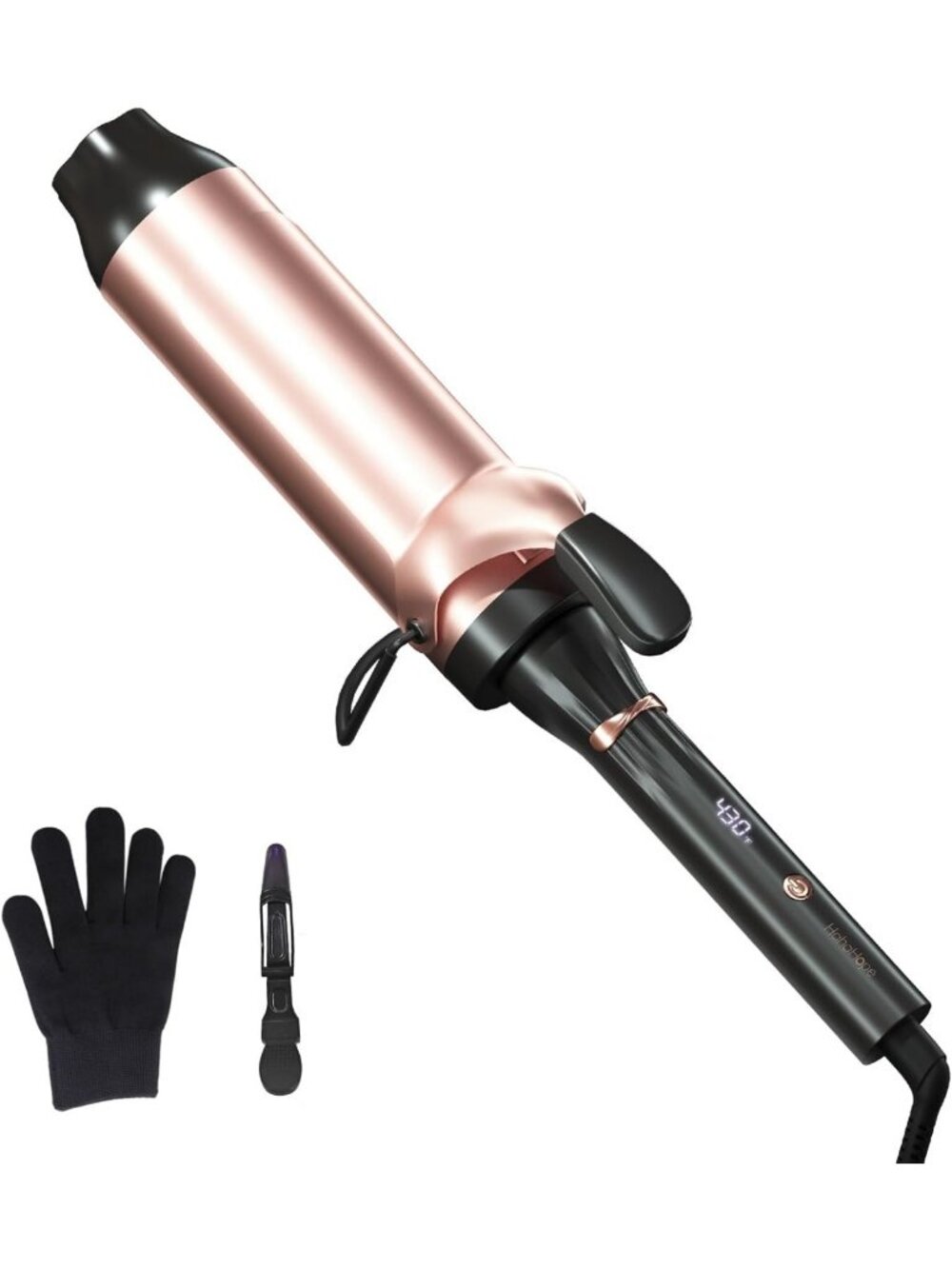 Professional 2-Inch Curling Iron - Large Barrel Wand for Long Hair, 8 Heat